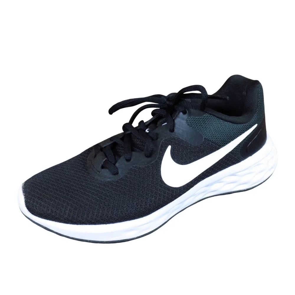 Nike Revolution 6 Next Nature Women Running Shoe 6.5 Athletic Black White Mesh